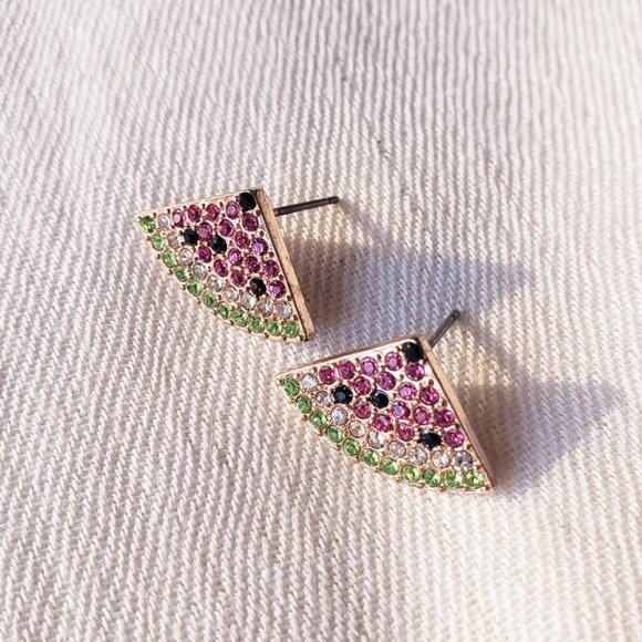 ✿3for$10✿ Festive Watermelon Stud Earrings by Aldo - Picture 2 of 3